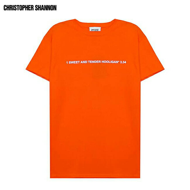 CHRISTOPHER SHANNON (クリストファー シャノン) EMBROIDERED CS T-SHIRT (ORANGE)  