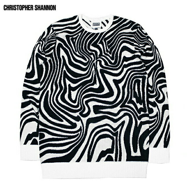 楽天UNEEK BASEMNT[最大90％OFF SALE] CHRISTOPHER SHANNON （クリストファー シャノン） SWIRL KNIT （BLACK/WHITE） [ニット セーター ゼブラ ロゴ メンズ レディース ユニセックス] [ブラック/ホワイト]