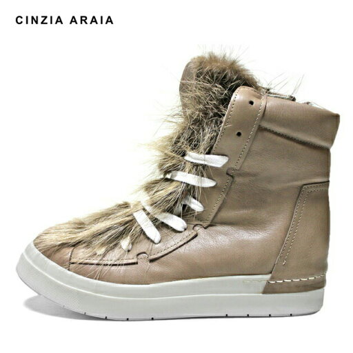 CA BY CINZIA ARAIA | CA116 044 SANTIAGO FUR SNEAKER (ROCKSALT) ハイカット スニーカー シューズ ブーツ レザー ファー メンズ カーキ