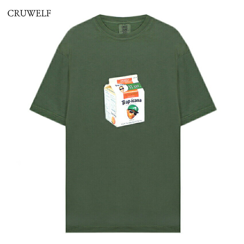 楽天UNEEK BASEMNT[最大90％OFF SALE] CRUWELF （クルーウェルフ） OJ TRAPICANA TEE （OLIVE） [OJ DA JUICEMAN Tシャツ カットソー ヒップホップ ラップ ロゴ メンズ レディース ユニセックス] [オリーブ]