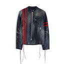 EYTYS | DAMON JACKET (NAVY STRIPE) シングルライダースジャケット レザージャケット 本革 アウター ネイビー ストライプ