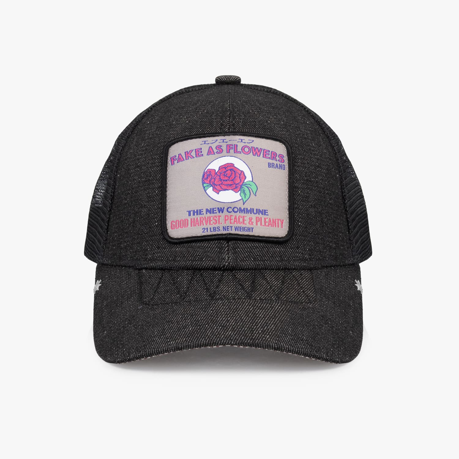 乐天商城 - FAKE AS FLOWERS FAF | MESH CAP (BLACK) トラッカーキャップ メッシュキャップ スナップバック ロゴ ワッペン ブラック