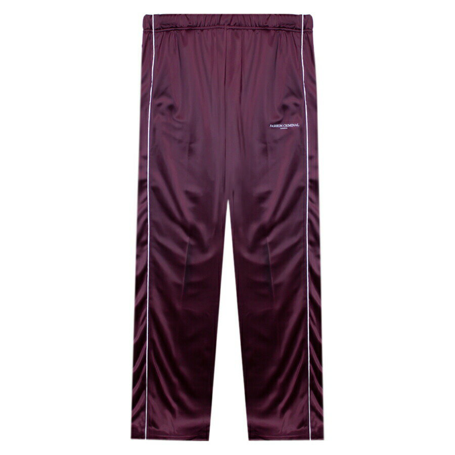  FASHION CRIMINAL LONDON (ファッション クリミナル ロンドン) FIG BUTTON TRACK PANTS (BURGUNDY)  