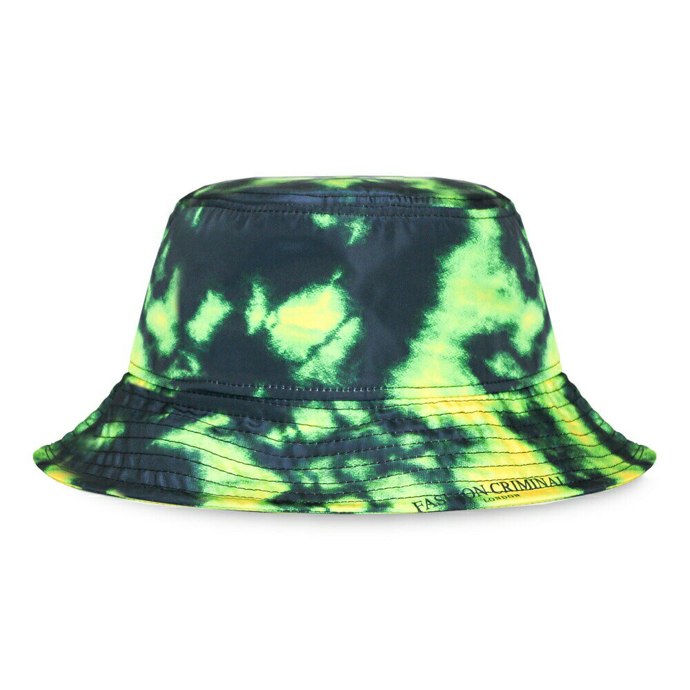 [最大90%OFF SALE] FASHION CRIMINAL LONDON ファッション クリミナル ロンドン JAMROCK BLACK BUCKET HAT GREEN/BLACK [バケットハット ナイロン タイダイ マーブル 帽子 ブランド メンズ レ…