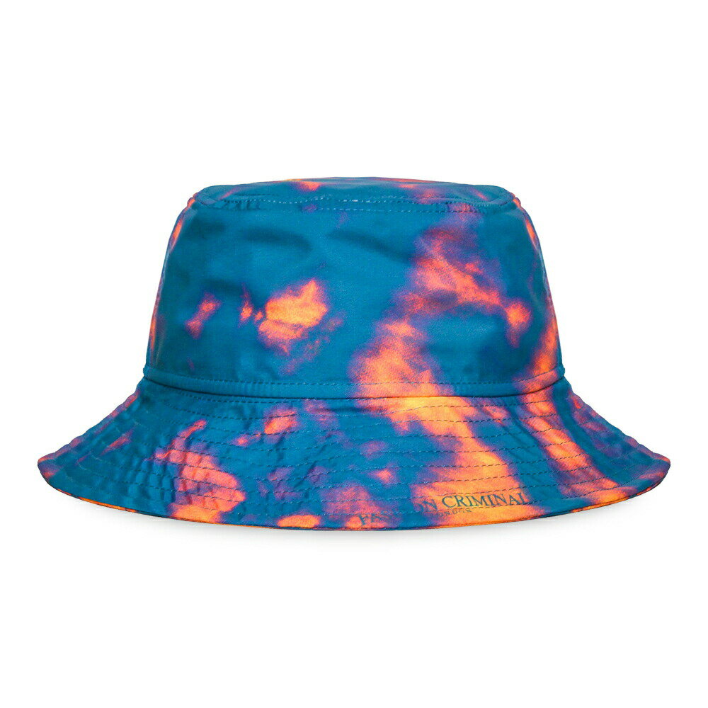 FASHION CRIMINAL LONDON ファッション クリミナル ロンドン FIRE BLUE BUCKET HAT BLUE/ORANGE [バケットハット ナイロン ロゴ メンズ レディース ユニセックス] [ブルー/オレンジ]