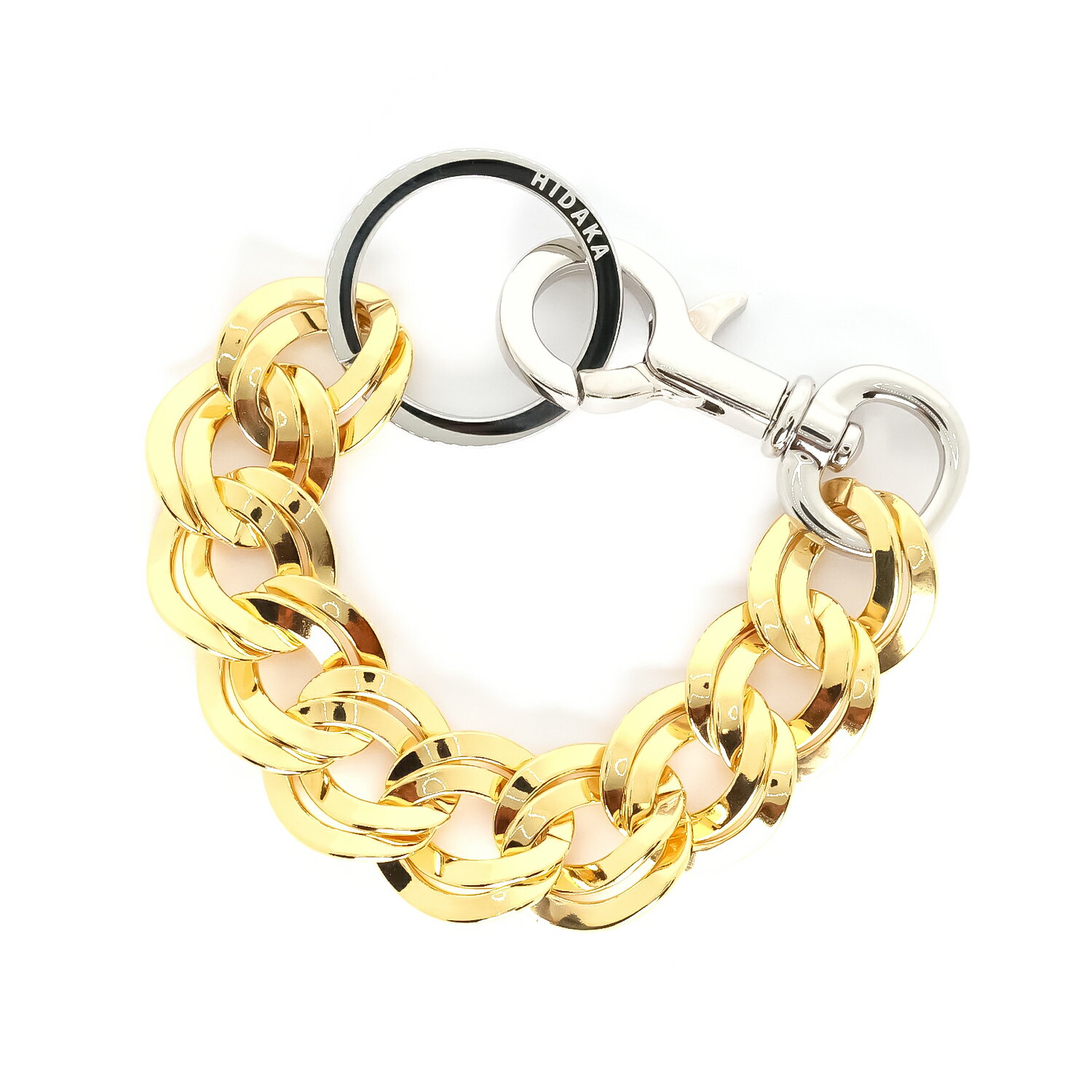 HIDAKA (ヒダカ) DOUBLE CURB KEY CHAIN (GOLD) [ブレスレット キーチェーン チェーン ブランド メンズ レディース ユニセックス] [ゴールド シルバー]