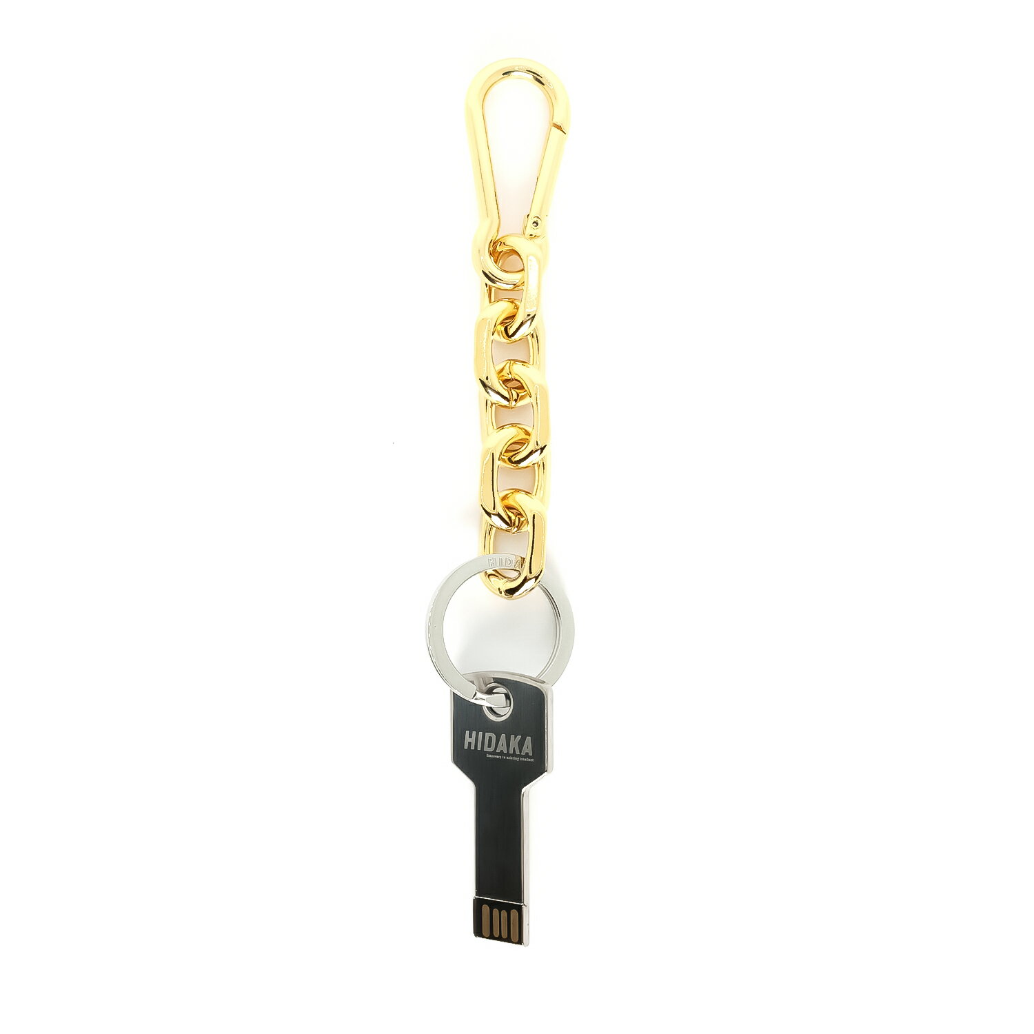 HIDAKA (ヒダカ) USB KEY CHAIN (GOLD) [USB キーチェーン キーホルダー チェーン ブランド メンズ レディース ユニセックス] [ゴールド シルバー]