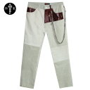 HOMME BOY (オム ボーイ) MOD. 8C CONTRAST LEATHER JEANS (BEIGE) [デニムパンツ ジーンズ レザー ブランド ...