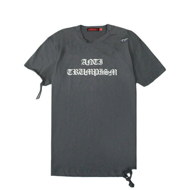 最大90 OFF SALE HOMME BOY (オム ボーイ) TEE. 25B ‘ANTI-TRUMPISM’ DISTRESSED (GREY) Tシャツ カットソー ロゴ ダメージ ヴィンテージ メンズ レディース ユニセックス グレー