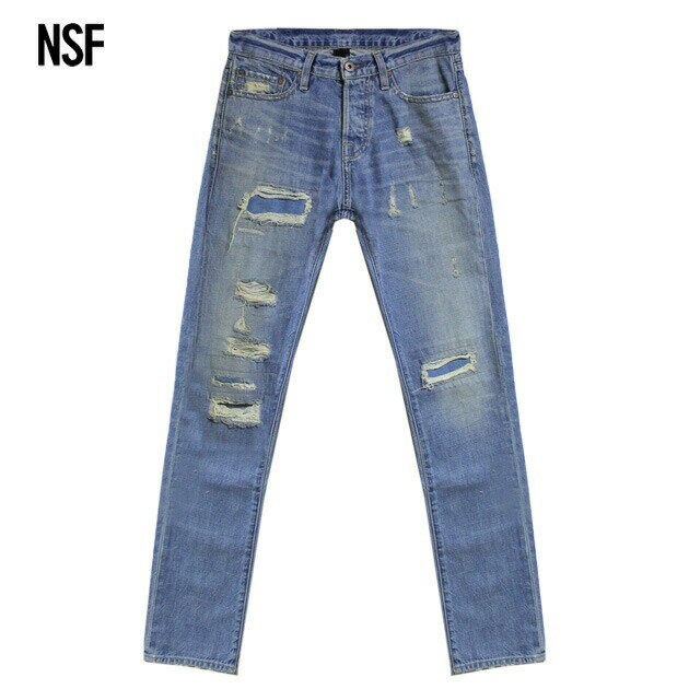 人気ブランドを Nsf Clothing エヌエスエフ Ozzy Denim Tibet デニムパンツ ジーンズ ダメージ メンズ ユニセックス ブルー Uneek Basemnt レフトナビ コメント枠 Kn Owled Ge