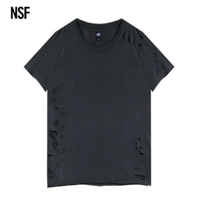 最大90 OFF SALE NSF CLOTHING (エヌエスエフ) PHILIPPE TEE (BLACK SUPER DESTROY) 無地 Tシャツ カットソー プレーン ダメージ ヴィンテージ メンズ レディース ユニセックス ブラック