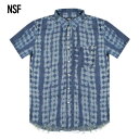 NSF CLOTHING (エヌエスエフ) KEN TIE DYE PRINT CHAMBRAY S S WOVEN SHIRT (COPPER) [半袖 シャ...