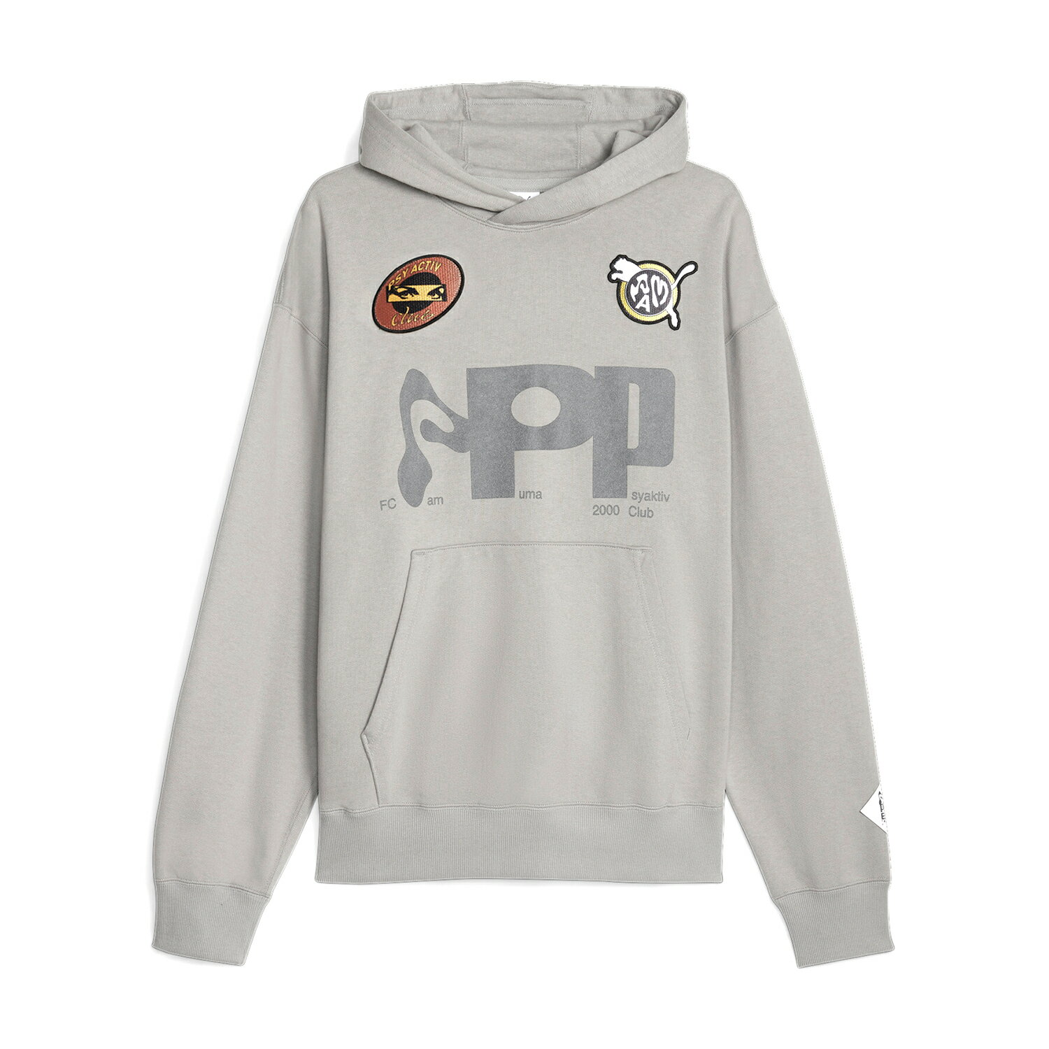 最大90 OFF SALE PUMA × P.A.M. / PERKS AND MINI (プーマ × パム / パークス アンド ミニ) GRAPHIC HOODIE (CONCRETE GRAY) PAM プルオーバーフーディ パーカー サッカー フットボール ロゴ コラボ ブランド メンズ レディース ユニセックス グレー