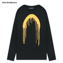 [ő90%OFF SALE] ROCHAMBEAU (V{[) PAINT DRIP LONG SLEEVE TEE (BLACK) [OX[u TVc T I[o[TCY S Y fB[X jZbNX] [ubN]