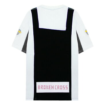 BROKEN CROSS (ブロークン クロス) SPACE TEE (WHITE/BLACK) [Tシャツ カットソー トップス ブランド ロゴ ストリート スポーツ スケート メンズ ユニセックス 半袖] [ホワイト/ブラック]