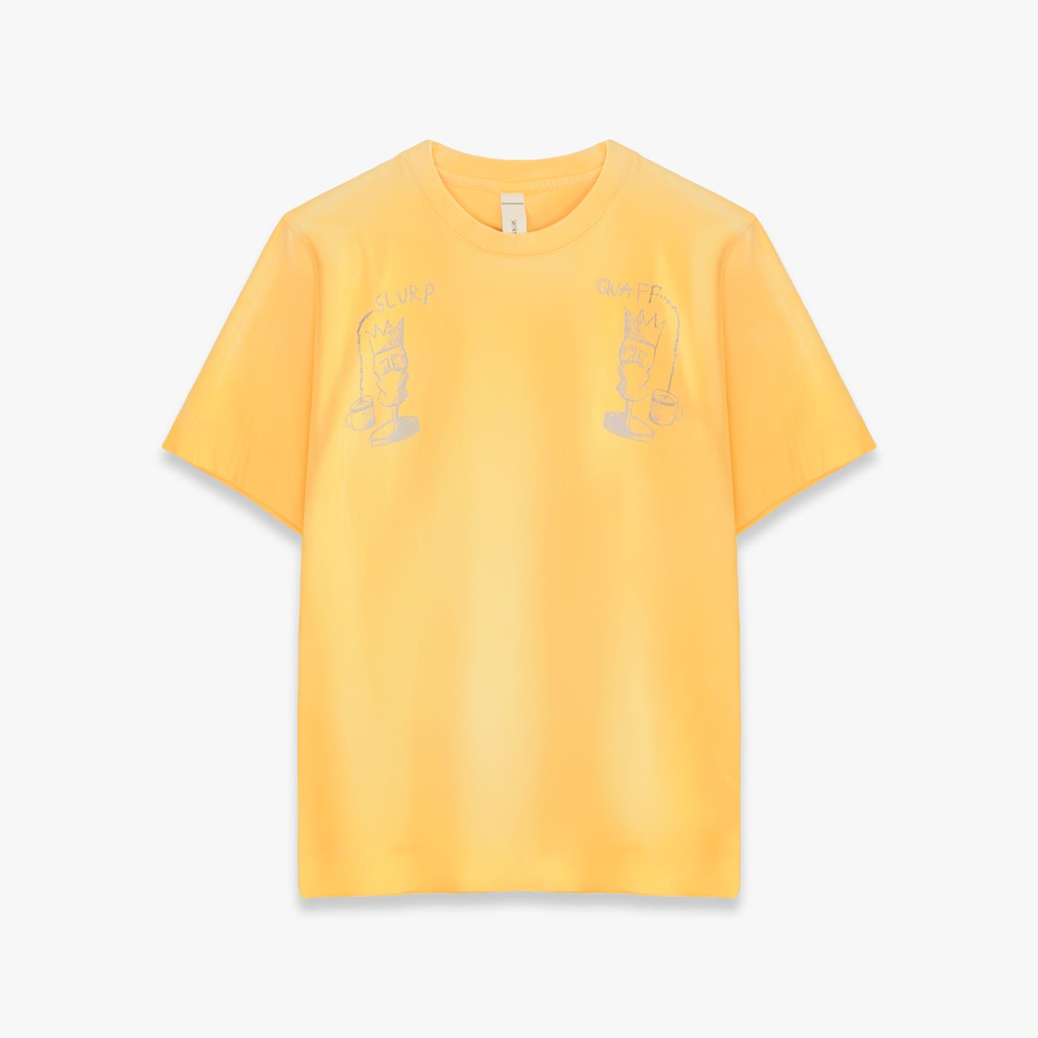 SHINYAKOZUKA | AFTER THE HARD WORK (MUSTARD) Tシャツ グラフィック プリント トップス メンズ ウォッシュ マスタード
