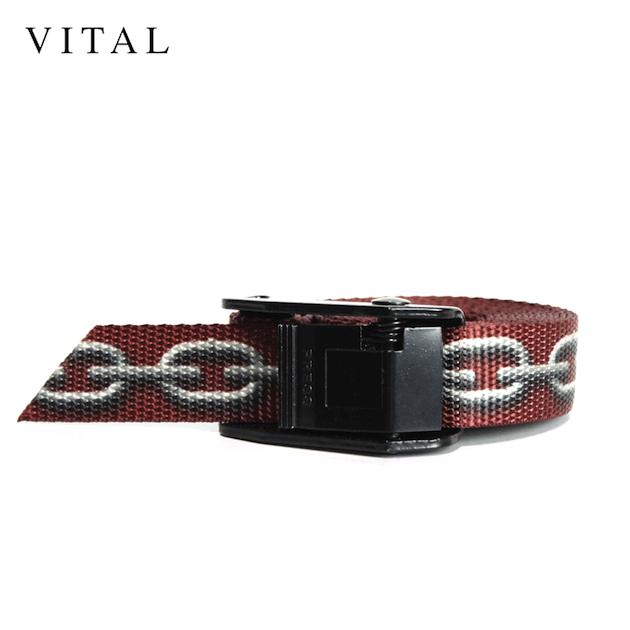 バックルベルト [最大90%OFF SALE] VITAL (ヴァイタル) CHAIN - LINK BELT (BLACK/BURGUNDY) [ロングベルト バックルベルト チェーン ブランド メンズ レディース ユニセックス] [ブラック/バーガンディ]