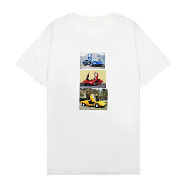 XYLK (シルク) LAMBORGHINI T-SHIRT (WHITE) ランボルギーニ Tシャツ カットソー ロゴ メンズ レディース ユニセックス ホワイト