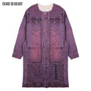 CEASE±DESIST | DENIM SHERPA COAT (JOKER DYE) デニムコート デニムジャケット フリース ボア アウター メンズ バーガンディ ダイ(4)