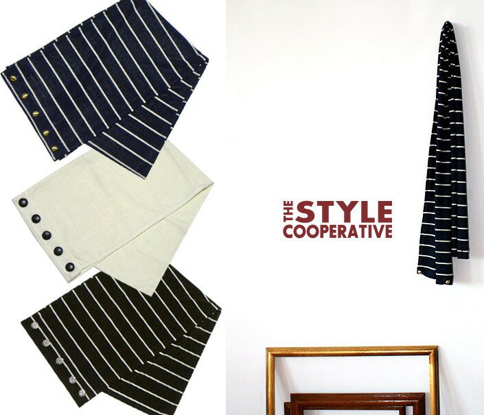  THE STYLE COOPERATIVE (スタイル コープレイティブ) FULLER SCARF (NAVY/BROWN/CREAM)  