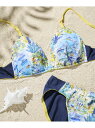 MADE WITH LIBERTY FABRIC 【綿混】ノンワイヤーブラ une nana cool ウンナナクール インナー・ルームウェア ブラジャー グリ...