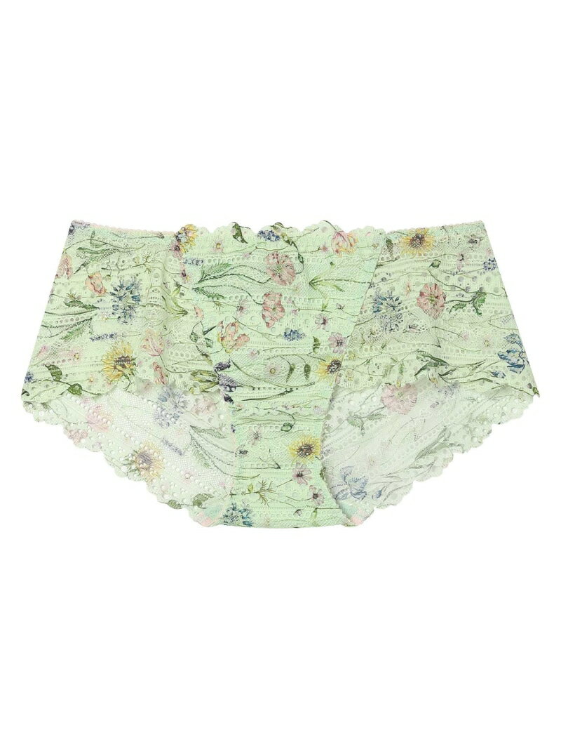 Lace shorts, made with liberty fabric, by une nana cool. Innerwear/loungewear shorts available in green, beige, and black. [Rakuten Fashion]