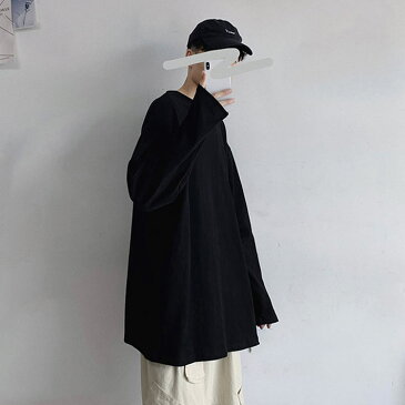 送料無料 全9色5サイズ 長袖 Tシャツ 無地 ゆったり メンズ ドロップショルダー ロンT コットン トップス 長袖 カットソー オーバーサイズ 春 秋 クルーネック ビッグシルエット ストリート系 カジュアル