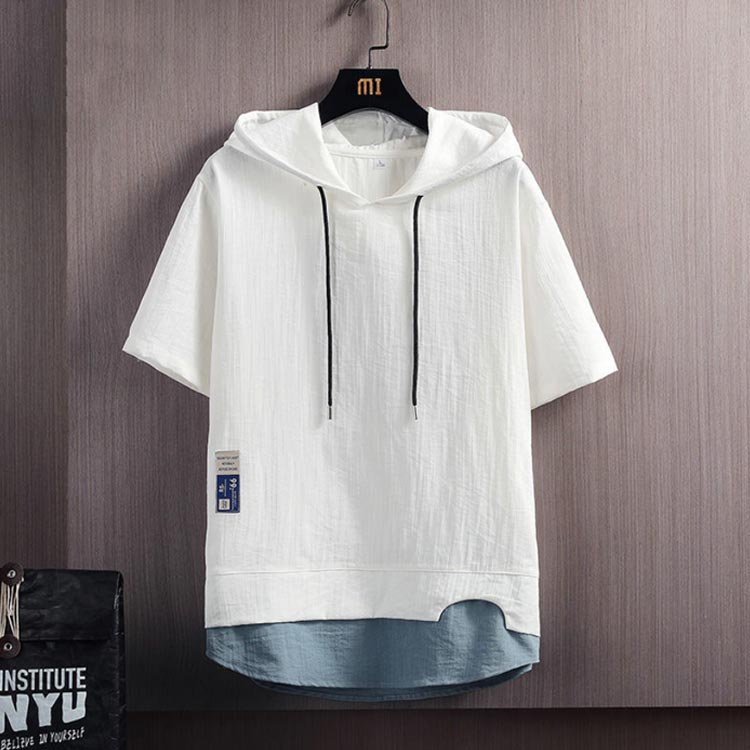 半袖パーカー メンズ おしゃれ ゆったり カジュアル サマーパーカー シンプル トップス パーカー フード付きtシャツ プルオーバー リネンパーカー レイヤード 冷感tシャツ 半袖tシャツ 接触冷感 春夏 涼しい 涼感 薄手 送料無料 重ね着 麻混 お得なキャンペーンを実施中