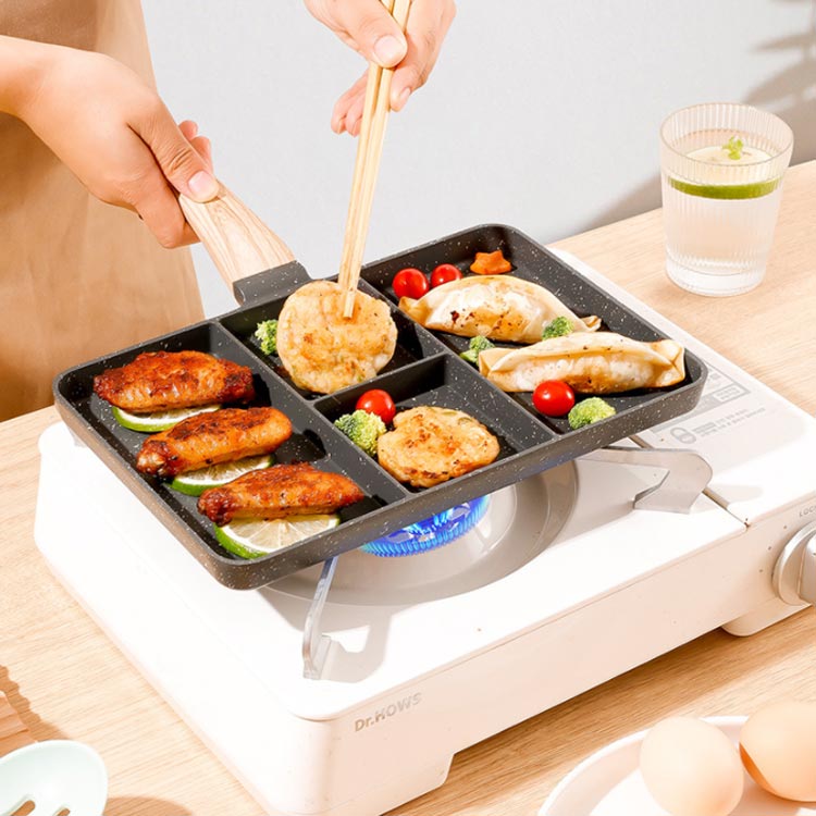 フライパン 仕切り お弁当 時短 鍋 ガス対応 電気調理器 仕切りフライパン IH対応 お弁当 弁当作り おしゃれ 北欧風 キャラ弁 型 朝食 IH 洗いやすい お手入れ簡単 角型 電磁調理器 ガス unfinish-store-10005787 UNFINISH STORE サンプル画像3