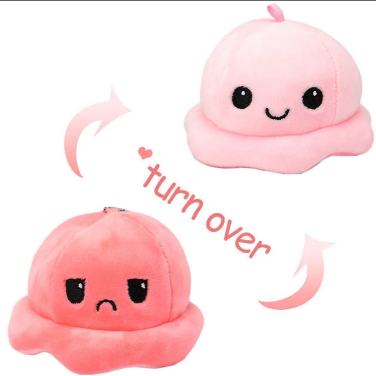 ぬいぐるみ キーホルダー タコ おもちゃ リバーシブルタイプ 可愛い 子供 大人 ミニ もこもこ かわいい SNS 話題 人気 リバーシブルたこ 直径10cm 裏返し 両面 ぬいぐるみキーリング アニマル たこ 水族館 誕生日 クリスマス ギフト プレゼント おもしろ 雑貨 送料無料の商品画像 3