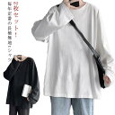tシャツ 長袖 メンズ ロンt 無地 レディース 2枚セット おしゃれ カジュアル 重ね着 レイヤード インナー 春秋 冬 大きいサイズ ゆったり 体型カバー ...