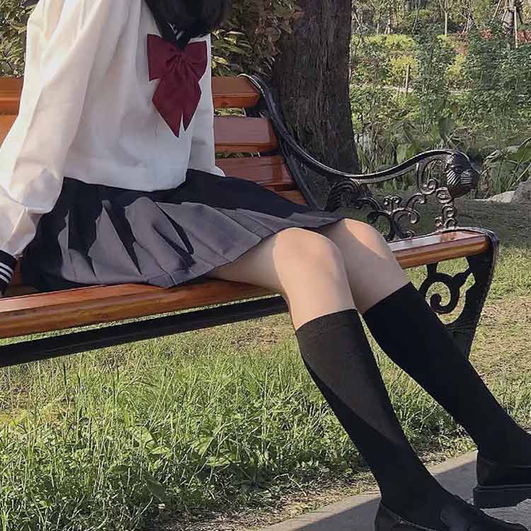 女子高生制服 大きいサイズ JK 高校生 女子高校生 制服 セーラー服 衣装 長袖 半袖 白シャツ スカート リボン 靴下 セーラー服 上下セット 学生服 4点セット JK制服 女子 コスプレ 学園祭 文化祭 イベント送料無料