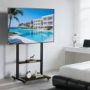 移動式 テレビスタンド キャスター付きテレビスタンド 高さ調整テレビスタンド 自立式テレビスタンド 壁寄せテレビスタンド 棚付きテレビスタンド 40~86インチテレビスタンド VESA対応テレビスタンド スチール製テレビスタンド モニタースタンド