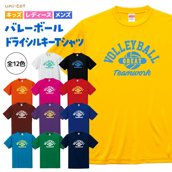 バレーボール Tシャツ ドライシルキー ウェア 練習着 チーム クラブ 部活 キッズ レディース メンズ 男女兼用 ユニセックス 半袖 V21 5088 送料無料 ピンク ブラック ネイビー ホワイト ブルー グリーン レッド イエロー オレンジ シューズ お揃い