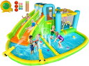 エアトランポリン エアートランポリンエアー遊具大型遊具 545 x 365 x 218 cm 室内 折りたたみ 部屋遊び 室内遊具 バウンサー 子供 エア 送風機 エアブロー付き プレゼント キッズハウス プレイハウス プール 滑り台付き グリーン