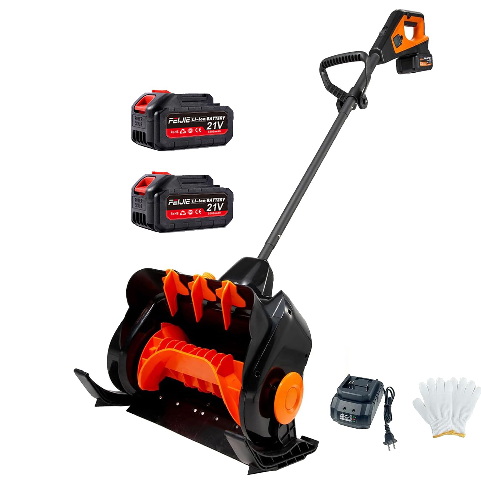 電動除雪機 電動除雪スコップ ブラシレスモーター 家庭用 除雪器具 除雪幅41cm コードレス 充電式スノーショベル 家庭用軽量 手持ち式 コードレス 除雪機 さまざまな路面 パワー3速調整 バッテリー残量表示 低騒音 調整可能な3方向吹雪 安全スイッチ 操作簡単 伸縮 折りたた