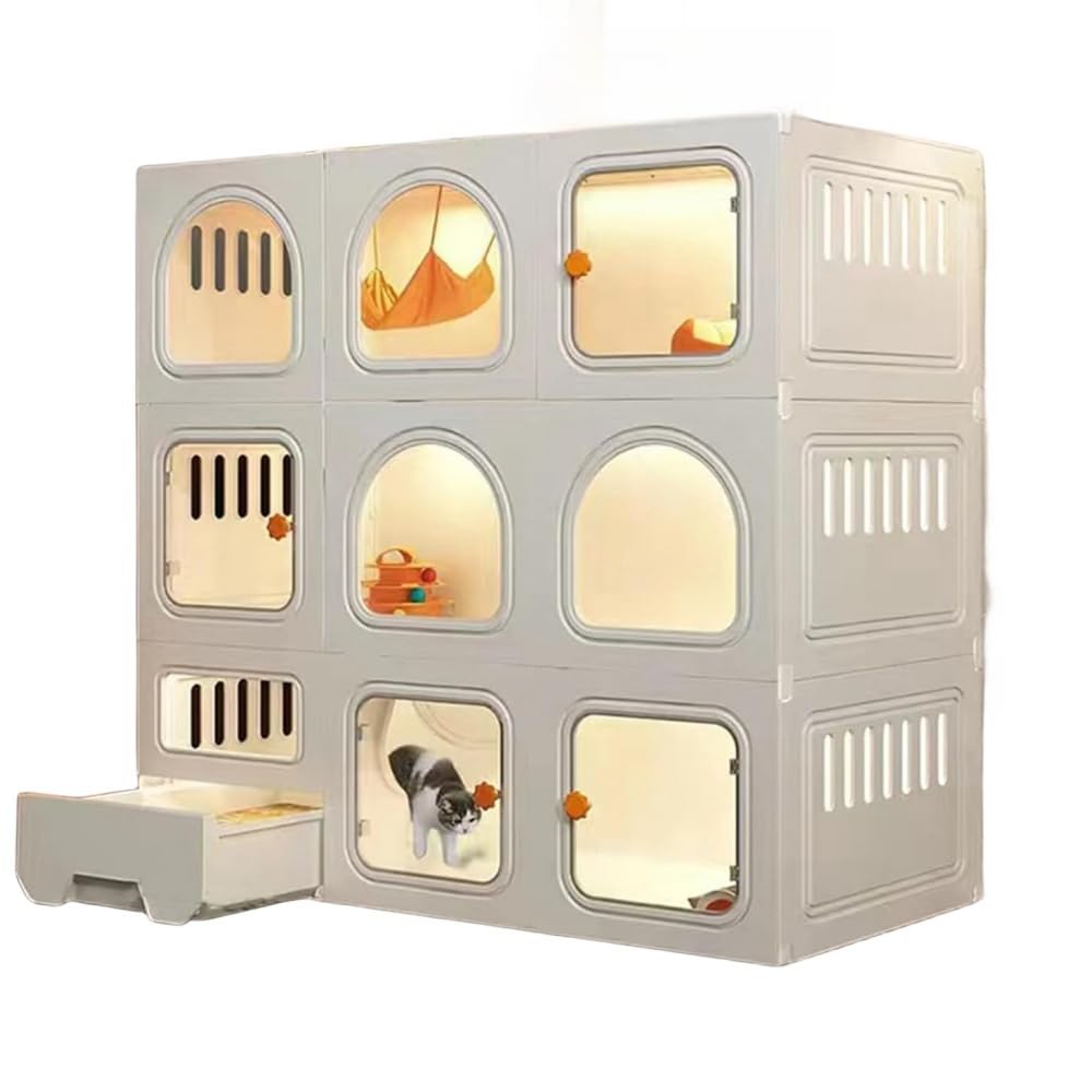 猫 キャットージ ケージ ゲージ 猫ケージ キャットタワー スタジアム 猫トイレ付 頑丈 組立簡単 脱走防..