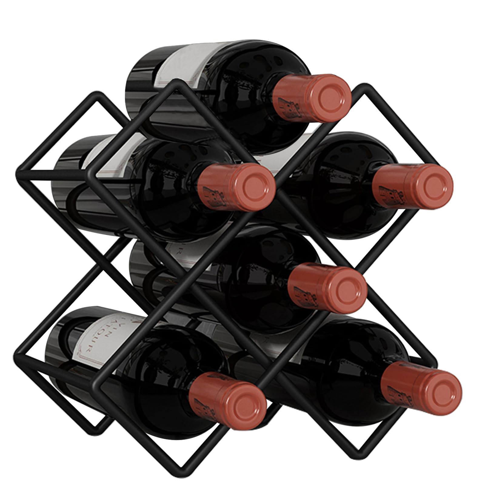 ワインラック ワインボトルホルダー 酒棚 ワイン収納 おしゃれ 金属製 5穴 6本用 赤ワイン棚 積み重ね..
