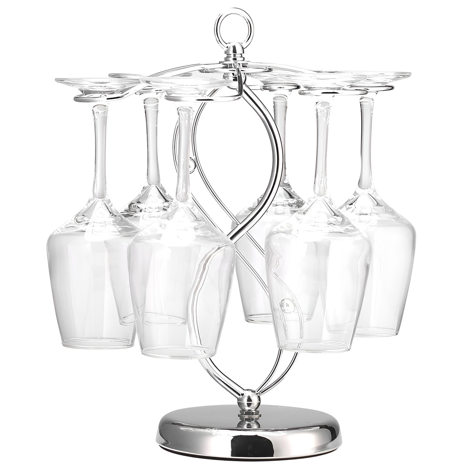 ワイングラスホルダー 吊り下げ 6個掛用 収納 置き型 卓上 グラススタンド シャンパン ワイングラススタンド ワイン グラスホルダー(3)