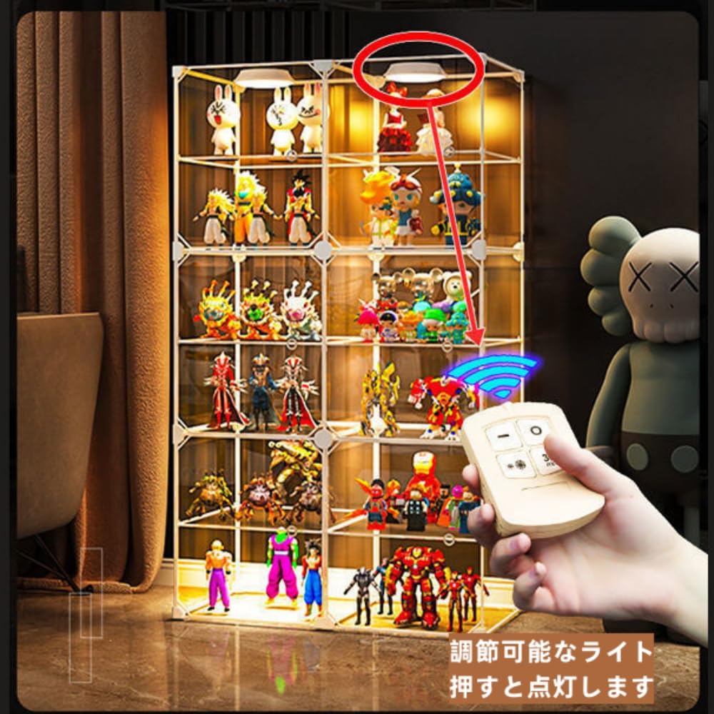 ドールボックス、コレクションボックス、組み立て簡単、ディスプレイスタンド、収...