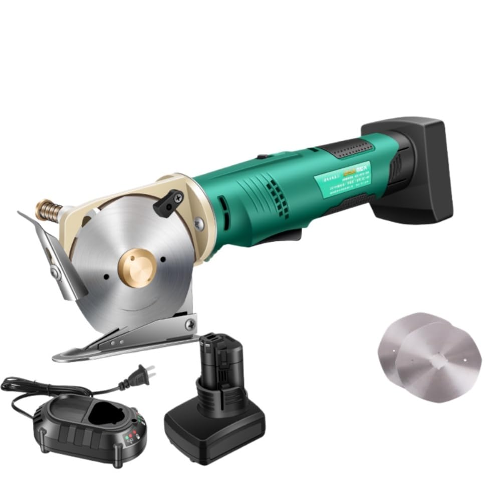 電動カッター 布用 12V リチウム電池電動はさみ生地革布コードレス切断充電式ハンドヘルドカッターツール、自動研磨刃付き 軽量 布/カーペット/レザー/合皮/雑材/段ボールに適用 工事不要 作業工具 (2000mAh)