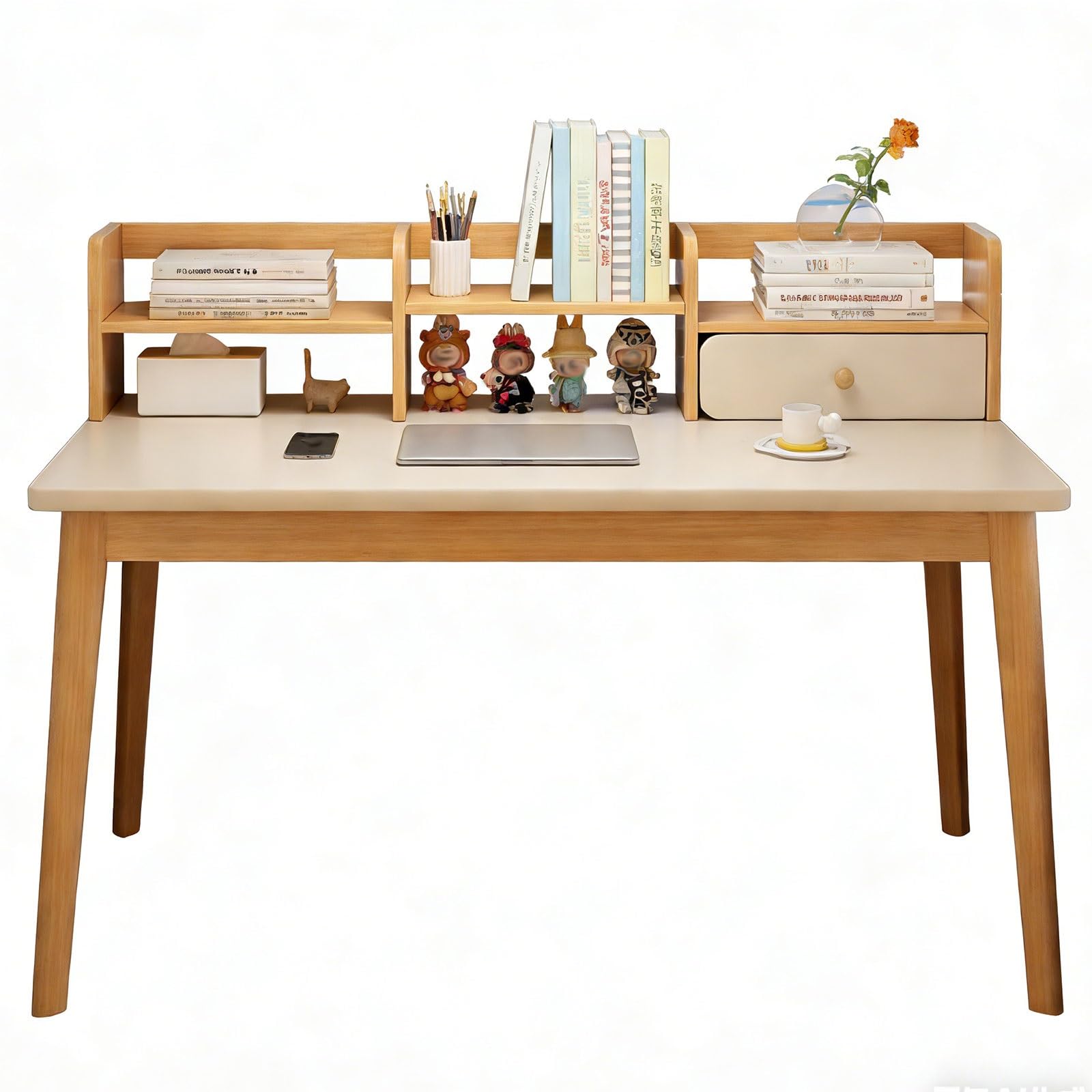パソコンデスク シェルフ 勉強机 学習机 本棚 ップ 机耐久性 机 pcデスク 折りたたみデスク デスク 収..