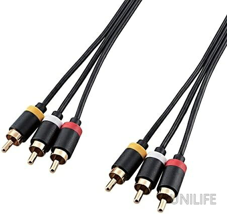 【送料無料】AVケーブル RCA3ピン 映像音声ケーブル テレビ DVDデッキ ビデオデッキ接続 金メッキ端子 ノイズ対策 コンパクト設計 極細ケーブル 高純度OFC
