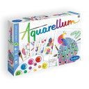 AQUARELLUM アクアレルム ポストカード 水彩 塗り絵 セット 絵の具セット 子ども 大人 フランス製塗り絵 （イラスト8種類） おもちゃ 女の子 男の子 プレゼント 5歳 6歳 7歳 小学生 知育玩具 子供 誕生日プレゼント 人気 ギフト お祝い