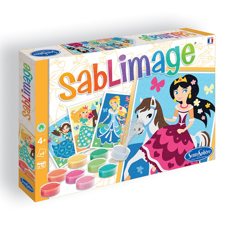 Sablimage サブリマージュ 砂絵 サンドアート セット フランス製 （イラスト：プリンセス）コンセプトBOX 日本正規品 16色カラー 砂絵キット 知育 玩具 工作キット おもちゃ 女の子 男の子 プレゼント 4歳 5歳 6歳 7歳 小学生 子ども 誕生日 プレゼント人気 モンテッソーリのサムネイル