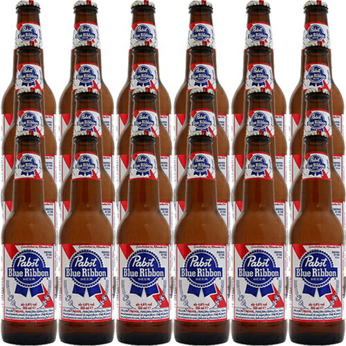 パブストブルーリボン/Pabst Blue Ribbon 24本セット 1箱 業務用 飲食店 ビン・瓶 アメリカ ラガータイプ ビール 355ml 5.0% ビールセット 送料無料※九州・北海道・沖縄一部離島は追加送料あり