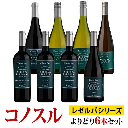 コノスル レゼルバ・エスペシャル シリーズ よりどり6本セット ヴィーニャ・コノスル 赤 750ml　Vina Cono Sur[Cono Sur Reserva Especial]チリ 赤ワイン 白ワイン ワインセット 送料無料