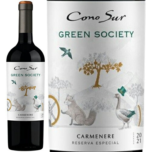 コノスル　グリーンソサエティ　カルメネール[2021]ヴィーニャ・コノスル 赤 750ml Vina Cono Sur[Cono Sur Green Society Carmenere] チリ 赤ワイン D.O. カチャポアル・ヴァレー