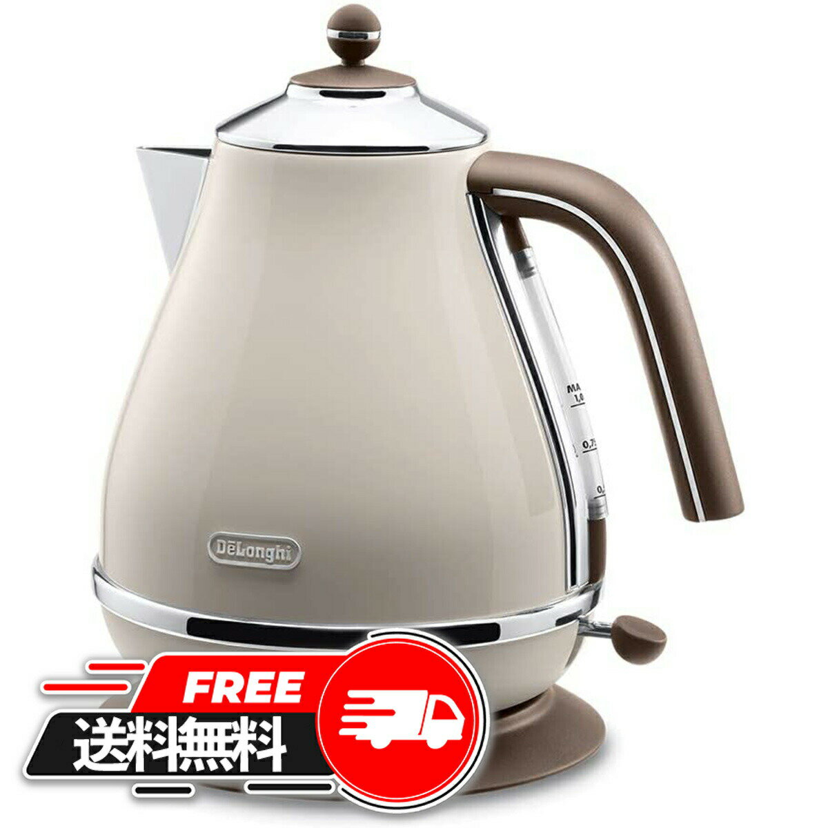 【 母の日 ギフト 】 【北海道・沖縄・離島配送不可】KBOV1200J-BG 電気ケトル DeLonghi デロンギ アイコナ・ヴィンテージ コレクション 1.0L KBOV1200JBG ドルチェベージュ【KK9N0D18P】