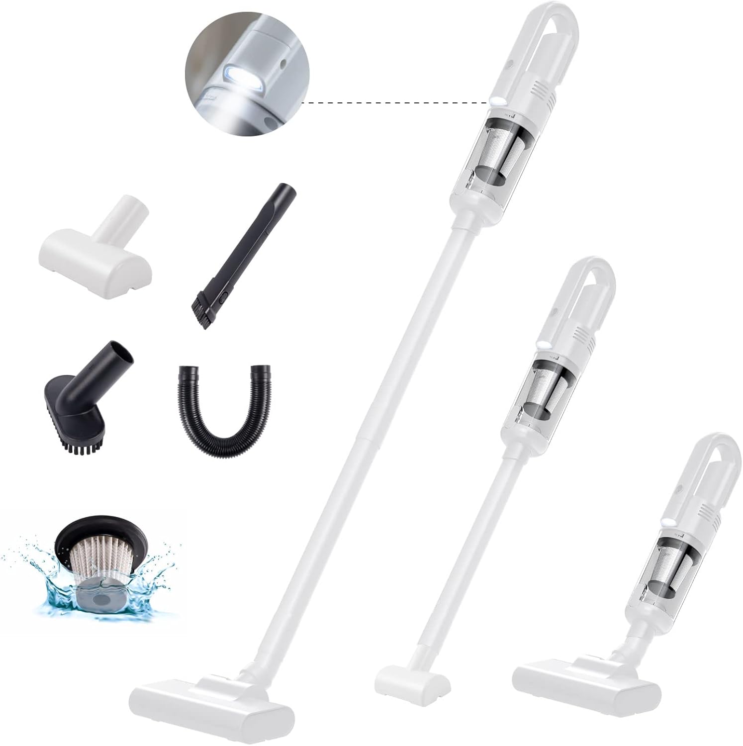 ＼500OFFクーポン配布中／掃除機 コードレス 強力吸引5WAY 電気掃除機 ハンディー クリーナー スティック 一クリーナー 5種類ノズル 軽量 Type-C充電式 HEPAフィルター多重濾過 布団用ブラシ付 低騒音 日本語取扱説明書 車用/家庭用 敬老の日 年末お掃除